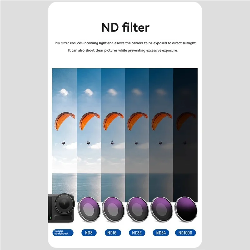 Classy-For DJI Osmo Action 4 ND Filter Set CPL ND8/16/32 Filters Kit For DJI Action 4 Action Camera Accessories