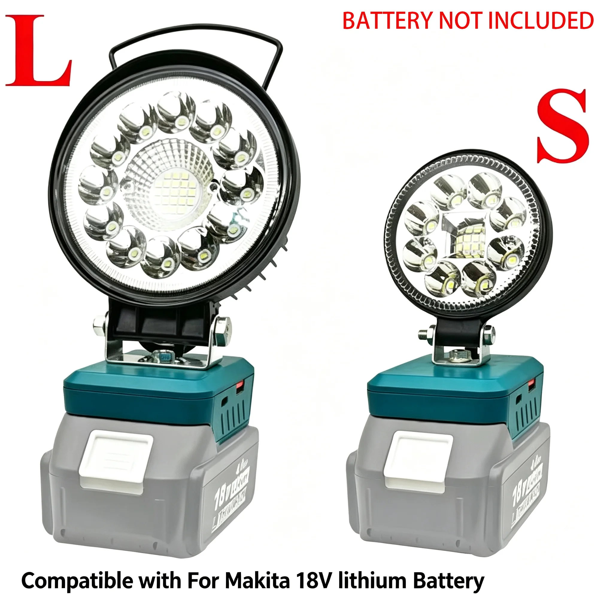 For Makita 18V BL1830 BL1860 Lithium Battery Case Portable LED Work Light Camping Spotlight Flashlight