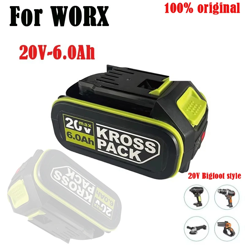 WA3016 WA307 WU535 for Worx 20V Battery Replacement Li-Ion Cordless Power Tools WA3551 WA3572 WA3553 WX390 WX176 WX178 WU268