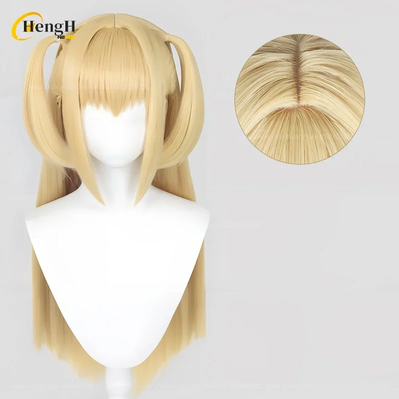 In Stock MisaMisa Synthetic Wig Anime Long 70cm Golden Double Ponytail Cosplay Wig Misa Amane And Necklace Heat Resistant Wigs