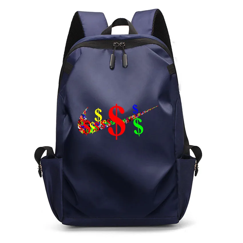 Fashion Women Men Unisex Backpack Outdoor Leisure Unisex Couple Backpack Cool Idea Brand Dollar Symbol $ Print Casual Rucksack