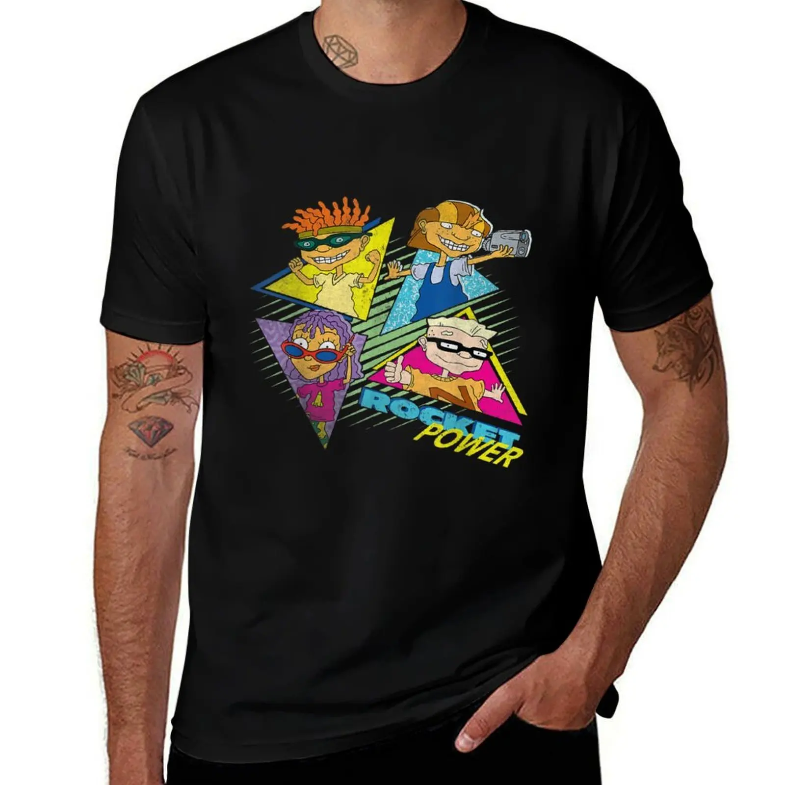 

Nickelodeon Rocket Power Character Group Retro T-Shirt man t shirt heavy cotton man graphic t shirt t shirts cotton 100% T-Shirt