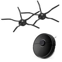 2Pcs Side Brush Replacement Accessory for XIAOMI Roborock S6 S5 E35 E2 Sweeping Robot Black
