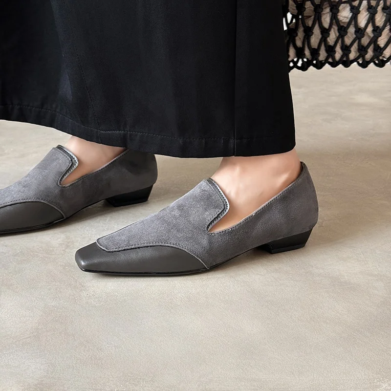 

Новинка 2023 года, женская обувь, элегантные туфли из натуральной кожи на низком каблуке, женская базовая обувь классического дизайна, женские трендовые модные офисные туфли-лодочки