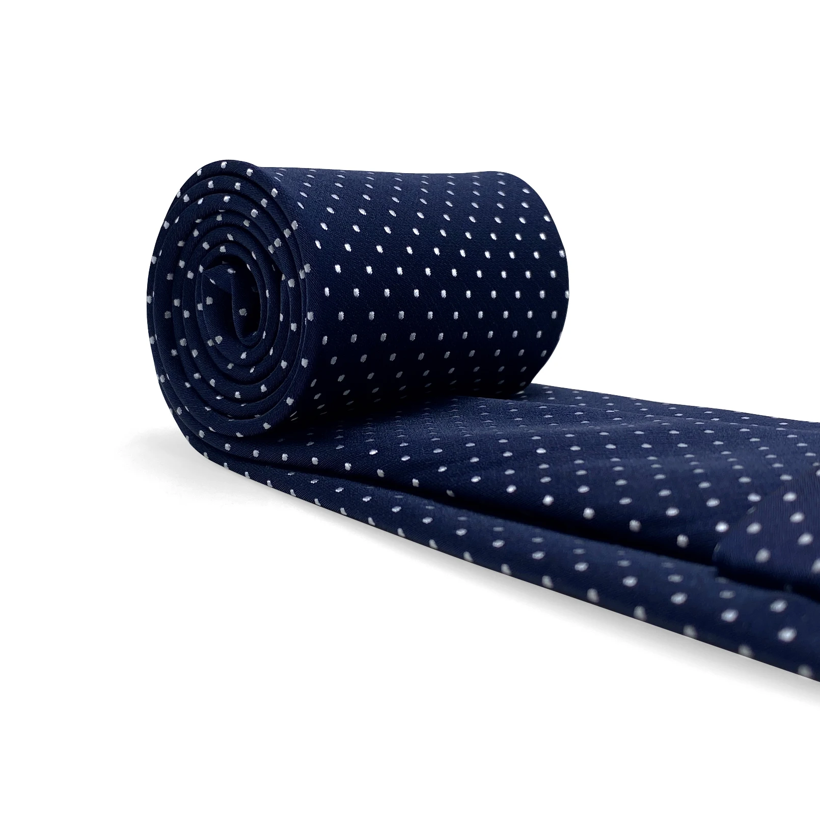 S6 Dots Navy Dark Blue White Ties For Men Silk Neckties and Pocket Square Set Extra Long Slim Gift Wedding