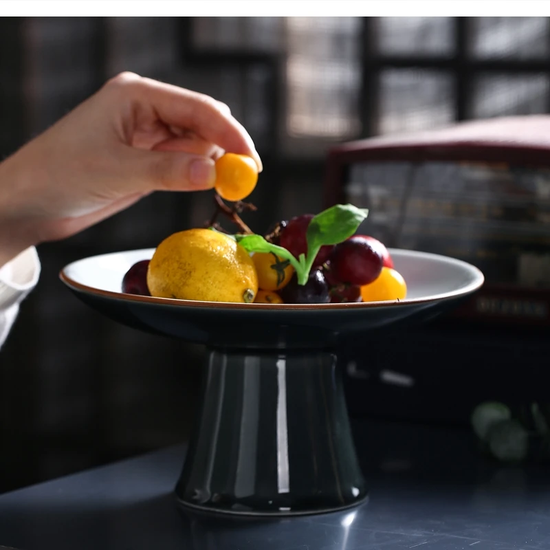 

ceramic 8 inch art dessert room storage decorative Round