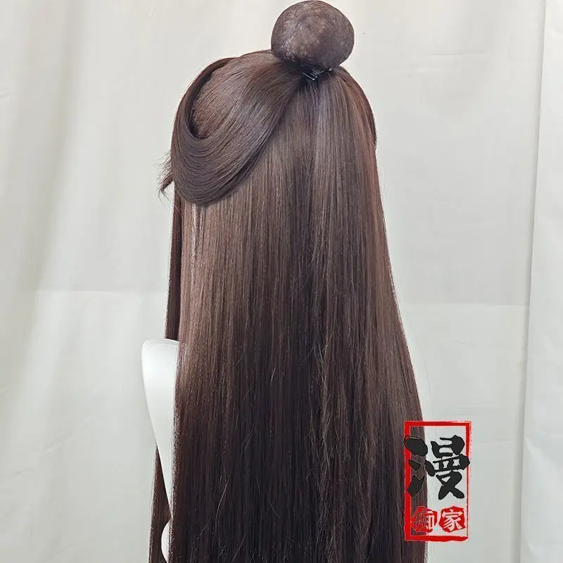 styled Xie Lian Tai Zi Yue Shen Customized Cosplay Brown Wig Tian Guan Ci Fu Heaven Official’s Blessing Huacheng Cos TGCF Wig image 6