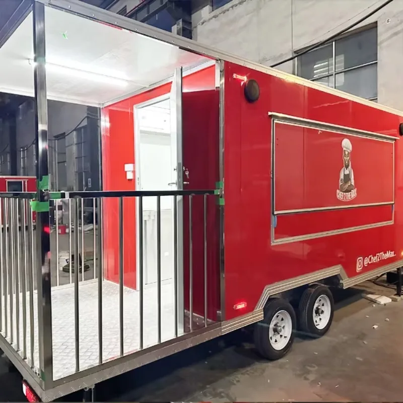 Factory Price Mobile Food Truck Trailer Wholesale Fully Equipped Kitchen Trailer for Coffee BBQ Ice Cream Street Sales