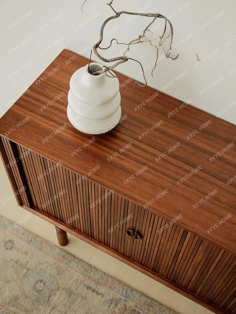 N Средневековый обеденный боковой шкаф из цельного дерева, шкаф из тикового дерева, ретро шкаф с рольставнями, шкафчик для гостиной, дома, шкафчик для хранения