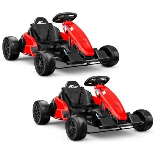 24V Electric Go Kart, 2Pack Kids Drift Kart with Dual 85W Motors, 11.2 MPH & 60+ Min Ride Time, Adjustable Seat &