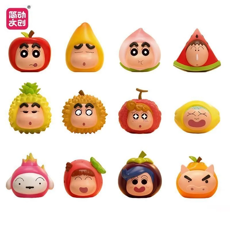 

JANDOOM Anime Crayon Shin-Chan Fruits Series Bochan Sakurada Nene Suotome Anime Figure Rice Grain Doll Blind Box Toy