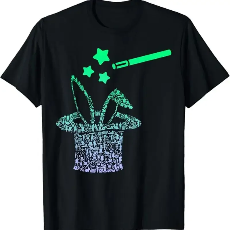 Magician s Hat T Shirt Magic Trick Graphic Tee Black S TO 5XL