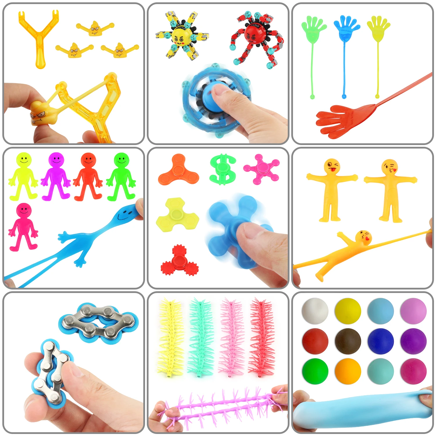 Set di giocattoli antistress da 25 pezzi, piccoli giocattoli regalo per feste, giocattoli per spremere e sfiare