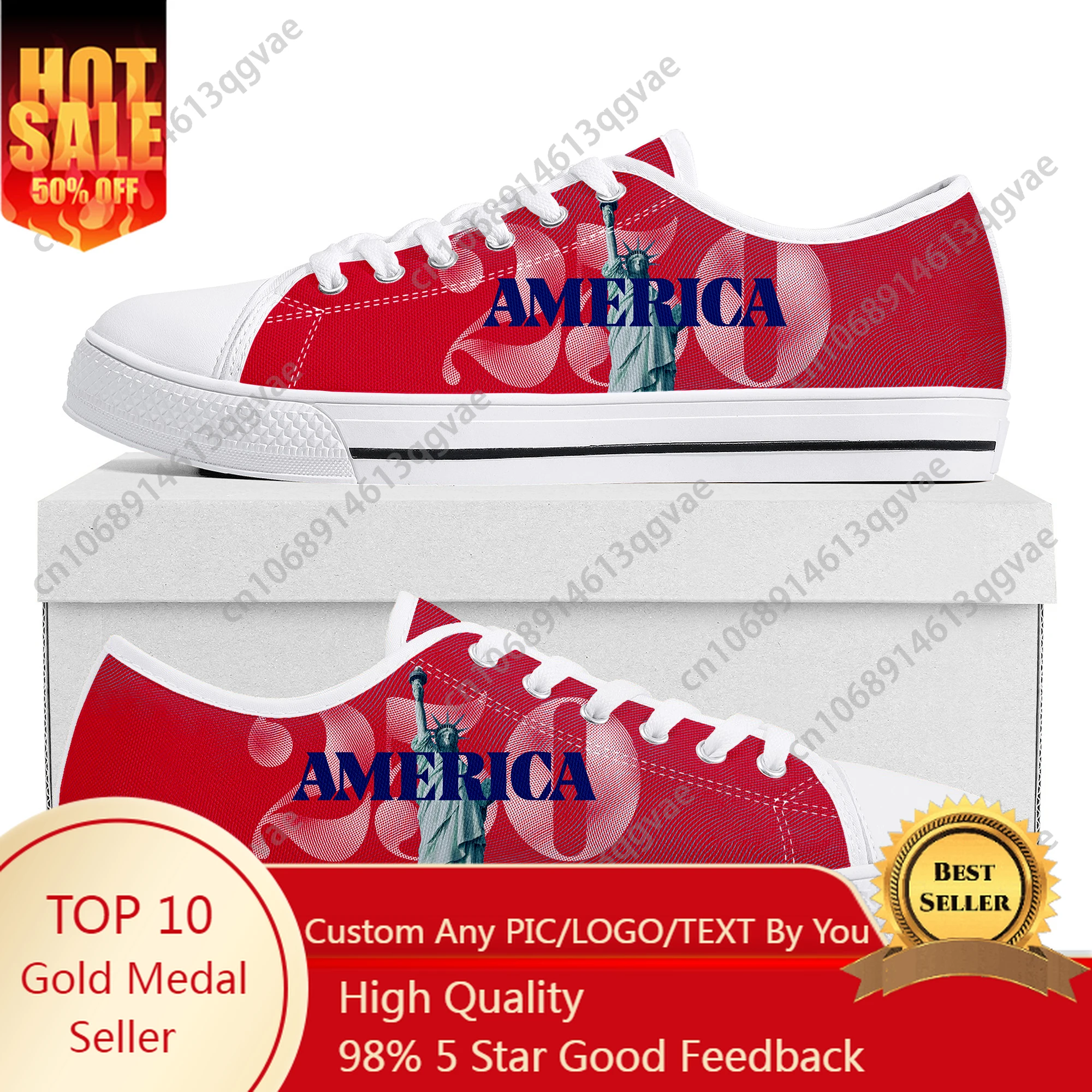 

America 250 Anniversary Low Top Sneakers Womens Mens Teenager High Quality Shoes Tailor-Made Canvas Sneaker Shoe