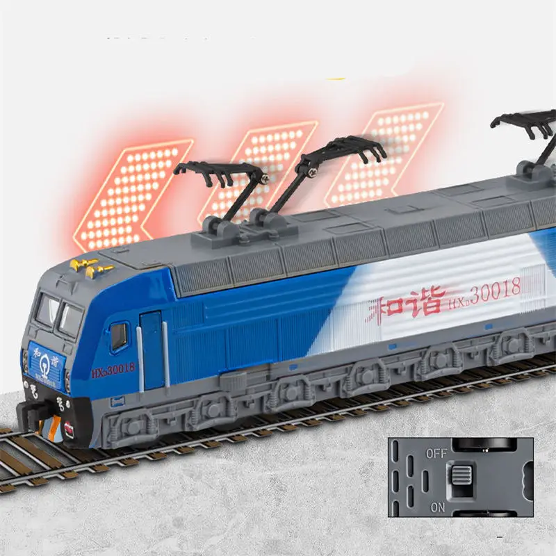 Alloy High-speed Train Model Diecasts Metal Toy Rail Electric Green Bullet Train Metro Vehicles Car Model Sound Light Kids Gifts