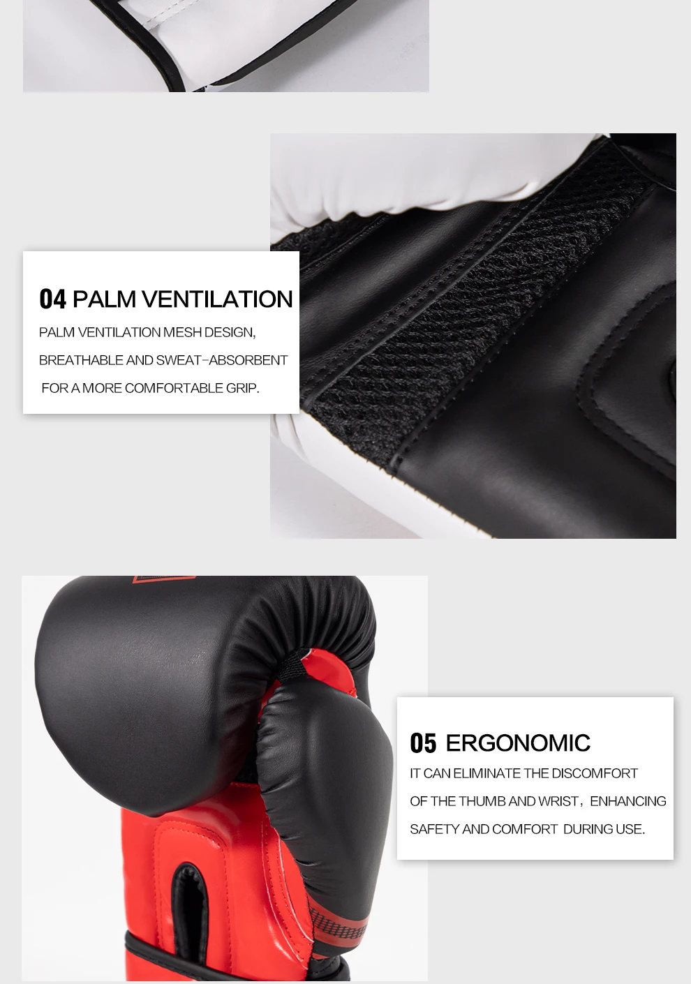6 8 10 12 14 16oz Boxhandschuhe Professionelle Muay Thai Guantes De Boxeo Free Fight MMA Sandsack Trainingshandschuh für Männer Frauen – Detail 5