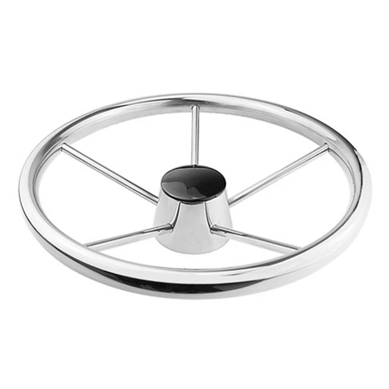 Boat Steering Wheel Stainless Steel 5 Spoke For Most Marine Yacht Boat Boating Equipment Accessories