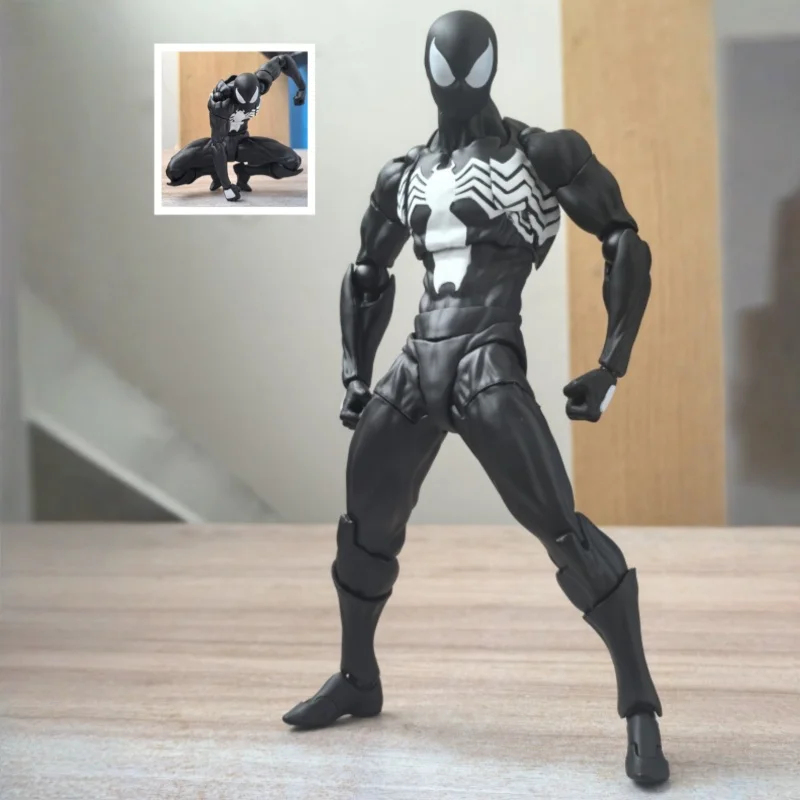 

In Stock MESS TOYS Black Venom Battle Coat Joint Mobile figure model Symbiotic Spider Man Action Figure Collector Christmas gift