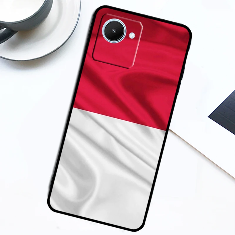 Funda con mapa de la bandera del pasaporte de Indonesia para Realme, 9, 10, 11 Pro Plus, GT Neo 5, 2T, 3T, C11, C15, C25s, C21Y, C30, C31, C33, C35, C53, C55