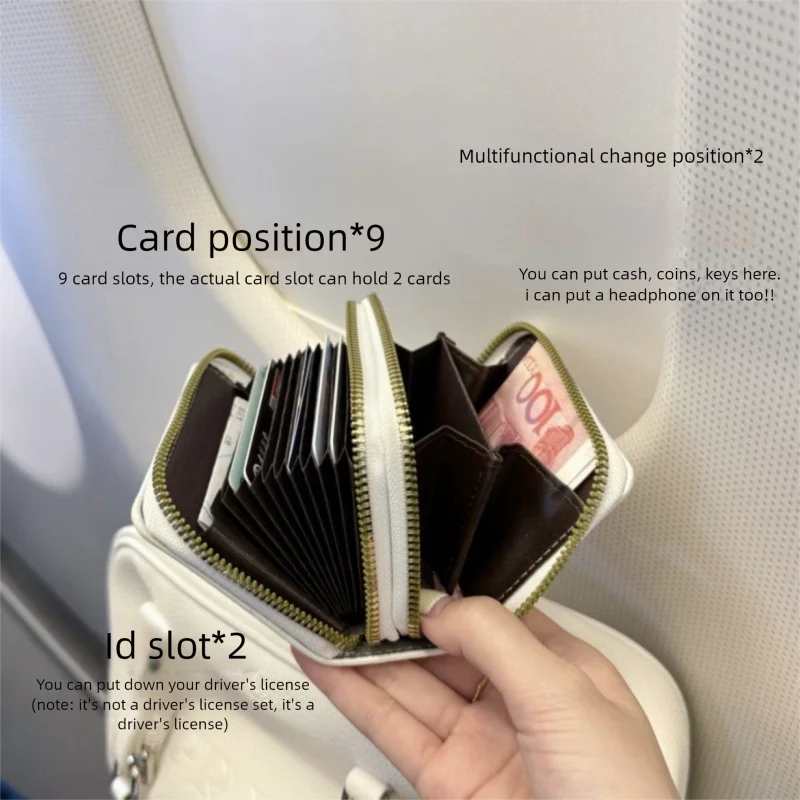 미피 카드팩 지갑 3 in 1 만화 미피 토끼 귀여운 이중 수납 신분증 가방 동전 지갑 컴팩트 휴대용