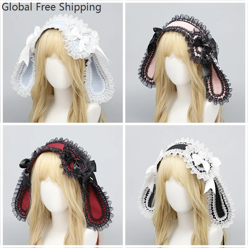 لطيف الأرنب القوس Kawaii لوليتا عقال فتاة عقال الموضة تأثيري لطيف أغطية الرأس لعب الأدوار لوب الأذن الأرنب اكسسوارات 2026 #1