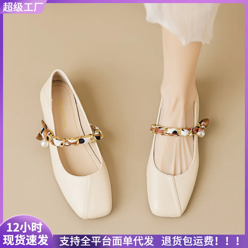 

spring and autumn women's shoes High heel Korean style fashion pearl design career and party wear Ladies Casual Mary Jane