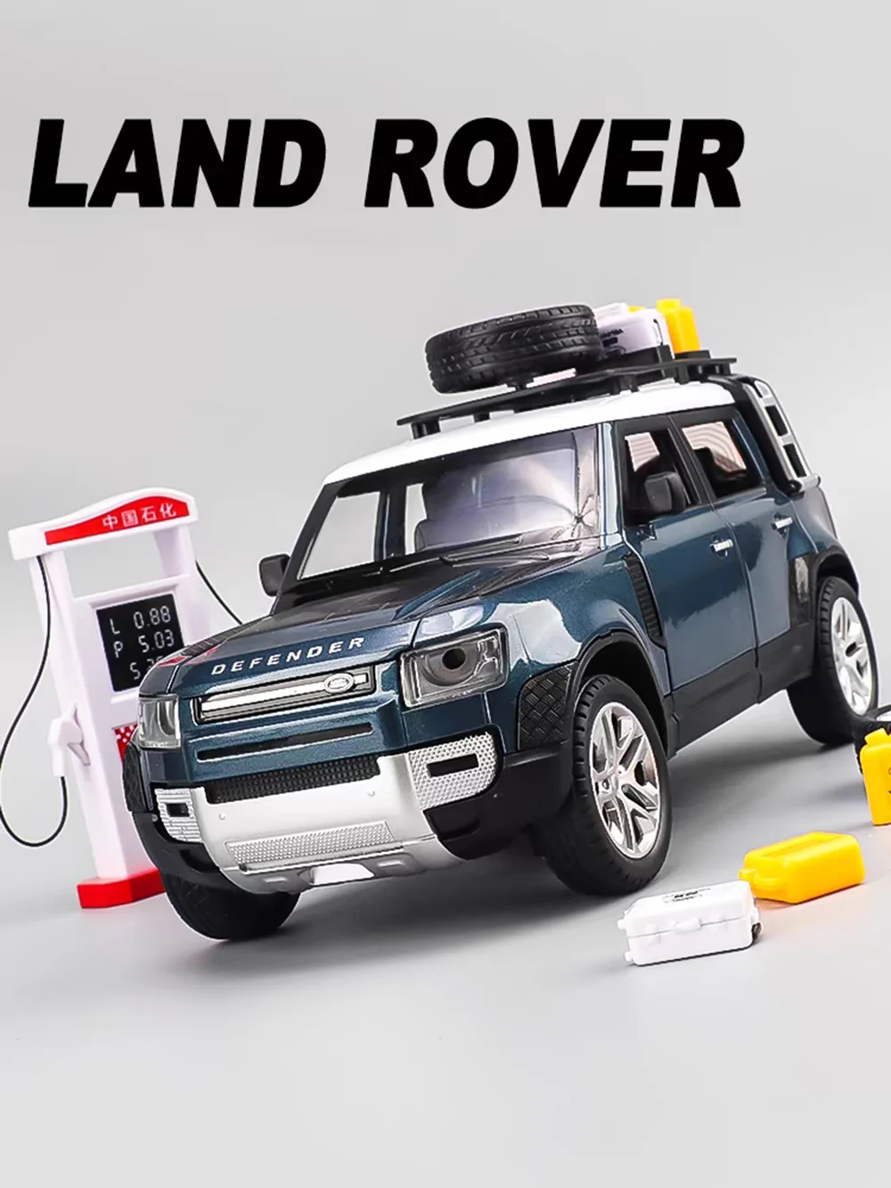 

1/24 Metal Land Rover Defender Cars Model Diecast Toys 6 Doors Can Opened SUV Model Light Sound Off-road Vehicles for Boys Gifts