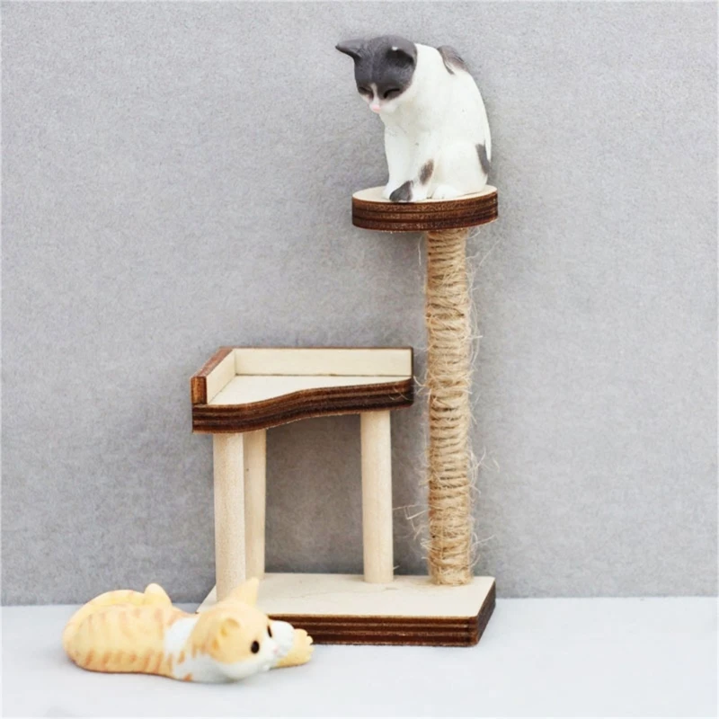 Educational House Realistic Cats Scratching Post Toy Pretend Play Realistic Model Scratching Post Model Small Size