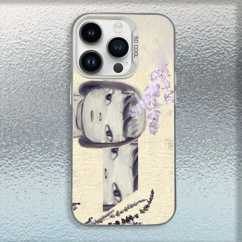 Cute Y-Yoshitomo Nara Phone Case For iPhone 16,15,14,13,12,11,Mini,Pro,MAX White Matte Shockproof Cover - náhled 2