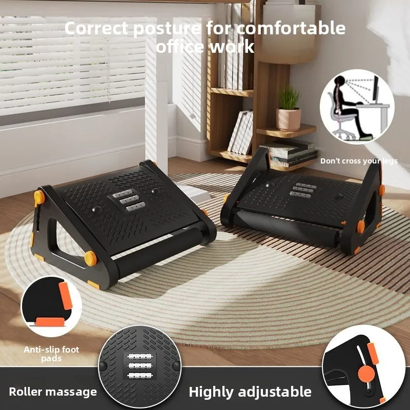 Office Workstation Cushion Anti Warping Cross Legged Footstool, Home Furniture Lunch Break Leg Lifting Foot Massage Ottomans