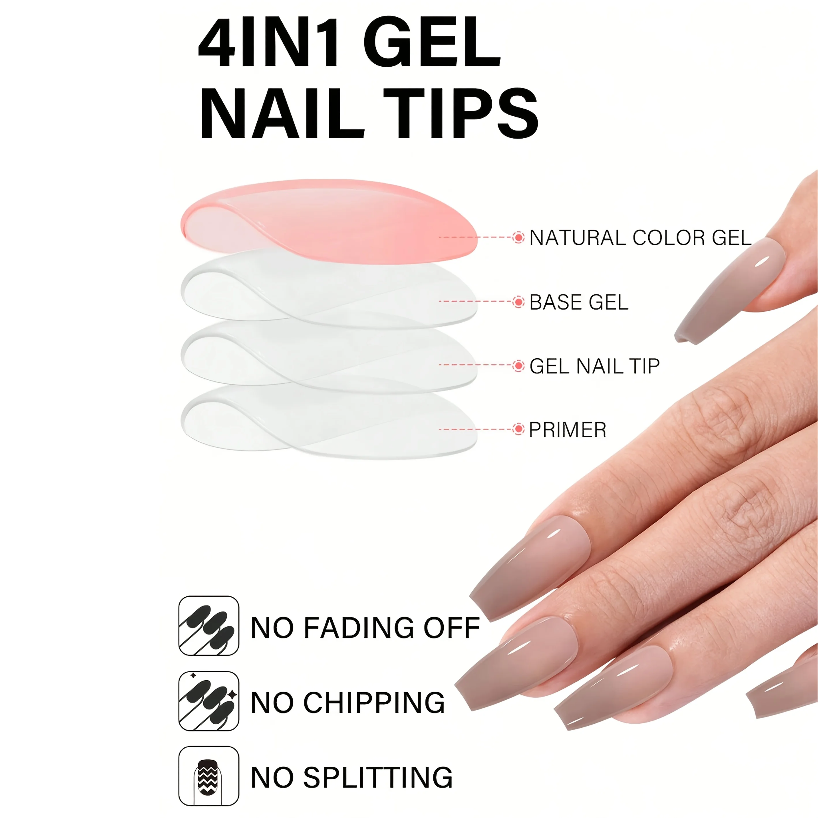 112 szt./140 szt. w 1 pudełku, 5 kolorów krótkie tipsy w kształcie trumienki/buzi/owalu/kwadratu, 14 różnych rozmiarów akrylowych tipsów, pełny zestaw sztucznych paznokci.