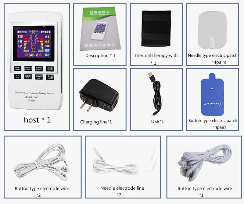 

EMS Electrotherapy Physical Therapy Pulse Massager Muscle Stimulator Stimulation Massage Instrument + 6 Electrode Pa