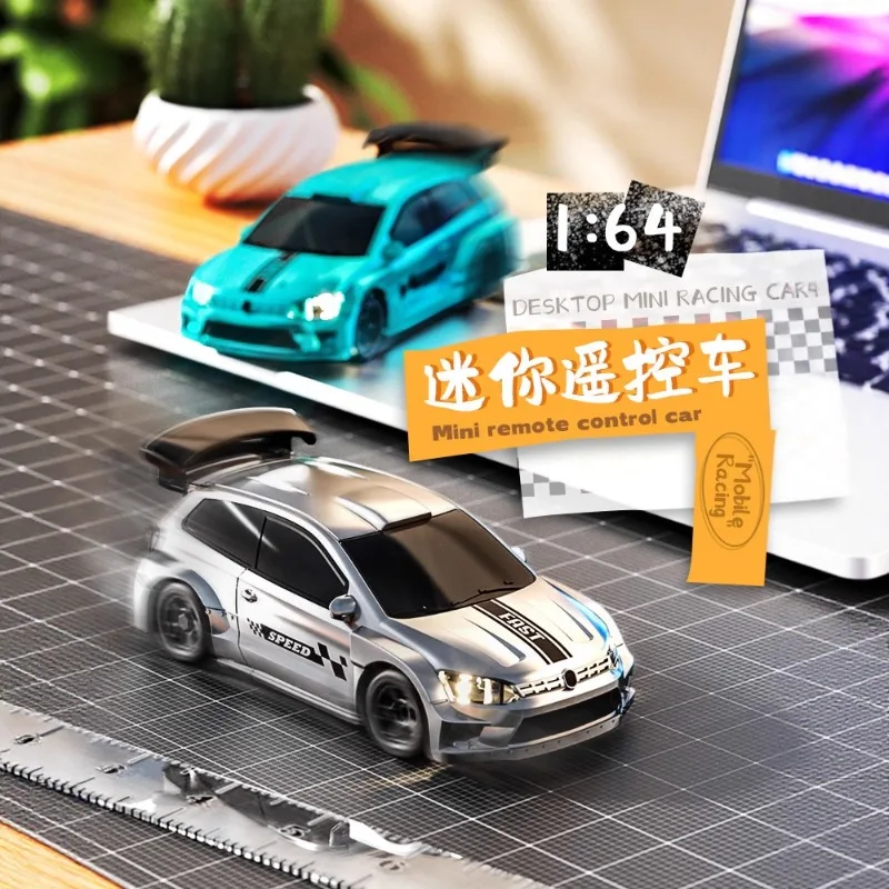 

Rc Mini Desktop Remote Control Car 1:64 Pocket Car Four-wheel Drive Racing Model Driftable Variable Speed Boys Toys