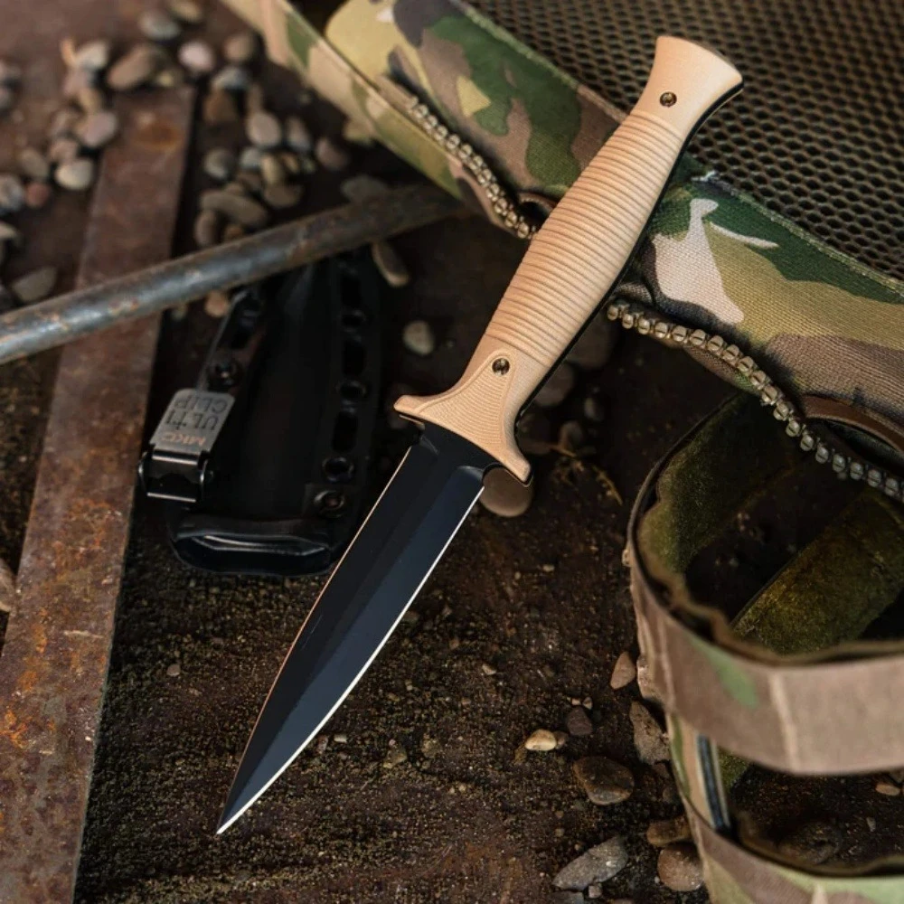 

Lightweight V24 Tactical Survival Fixed Blade Knife G10 Handle 9Cr13Mov Blade Hunting Self-defense Defense Combat EDC Fruit Tool