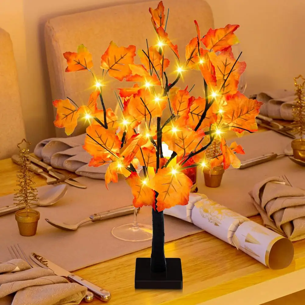 

Pumpkin Tree Light Battery Operated Fall Maple Tree Light with Led Pumpkins Pinecones for Thanksgiving Harvest Home Decoration