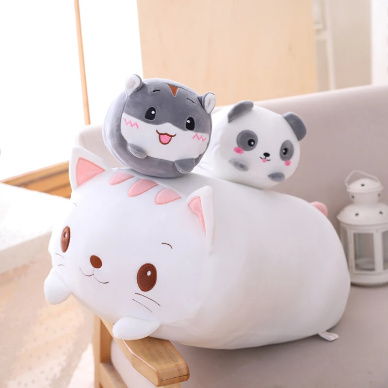 20-90CM Huge Size Squishy Animal Pillow Cushion Plush Toys Lovely Cat Piggy Hamster Totoro Plushie Dolls Surprise Birthday Gifts