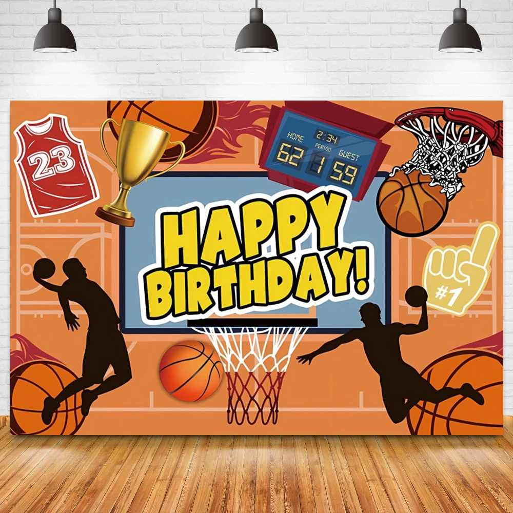 Basketball Boys Birthday Party Photography Background Sport Theme Party Children Birthday Decoration Sports Court Photo Backdrop