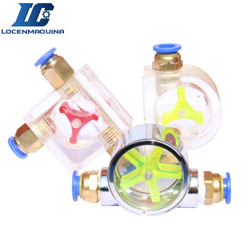 Water Pumpe Water Flow Indicator for CNC Router Water Cooling Spindle Water Flow Meter 8mm 10mm 12mm Output Input Nozzel