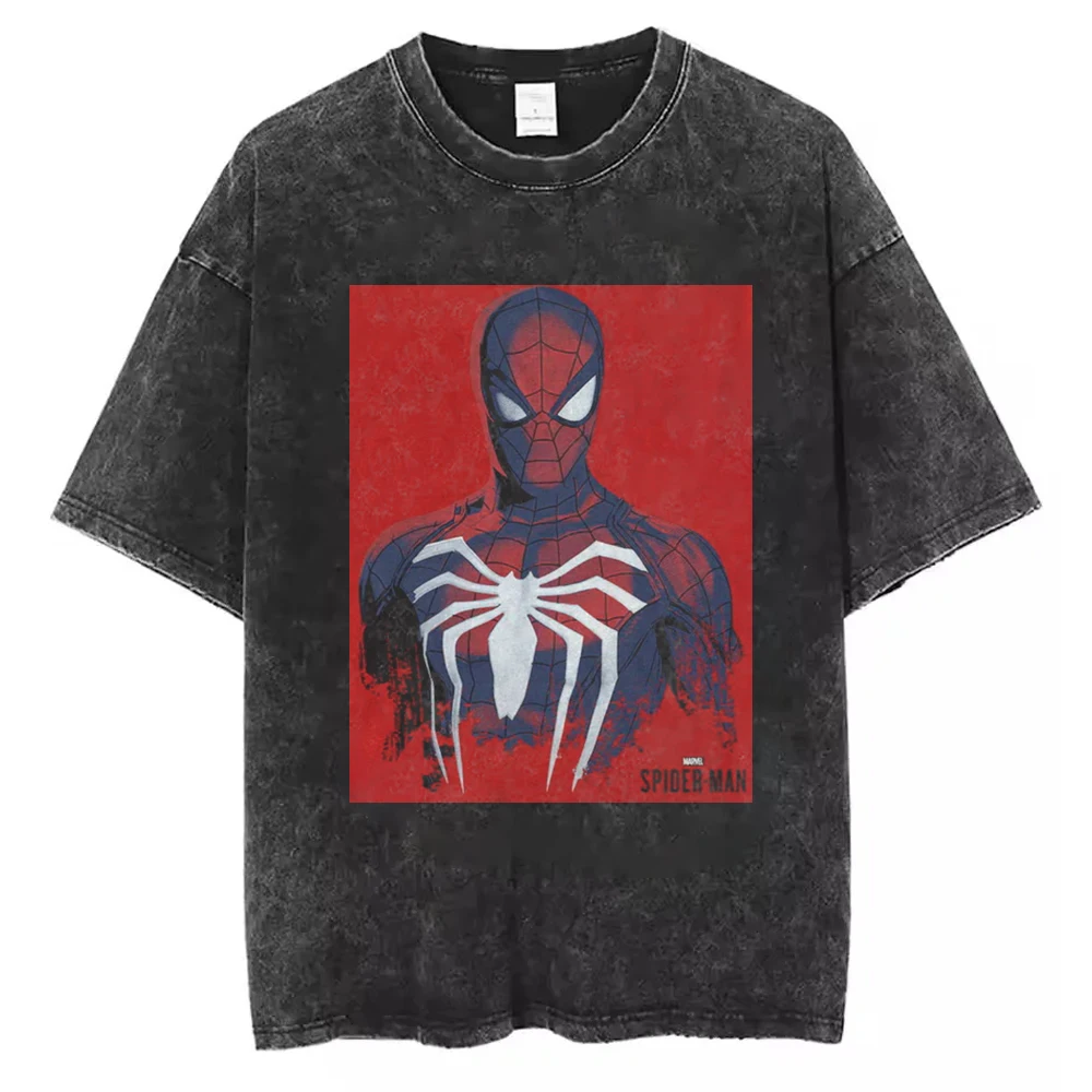 Camisetas Vintage con estampado de cómic Retro de Spider-Man para hombre, camisetas holgadas de Merch Spiderman para hombres y mujeres, camisetas de algodón Harajuku Y2k