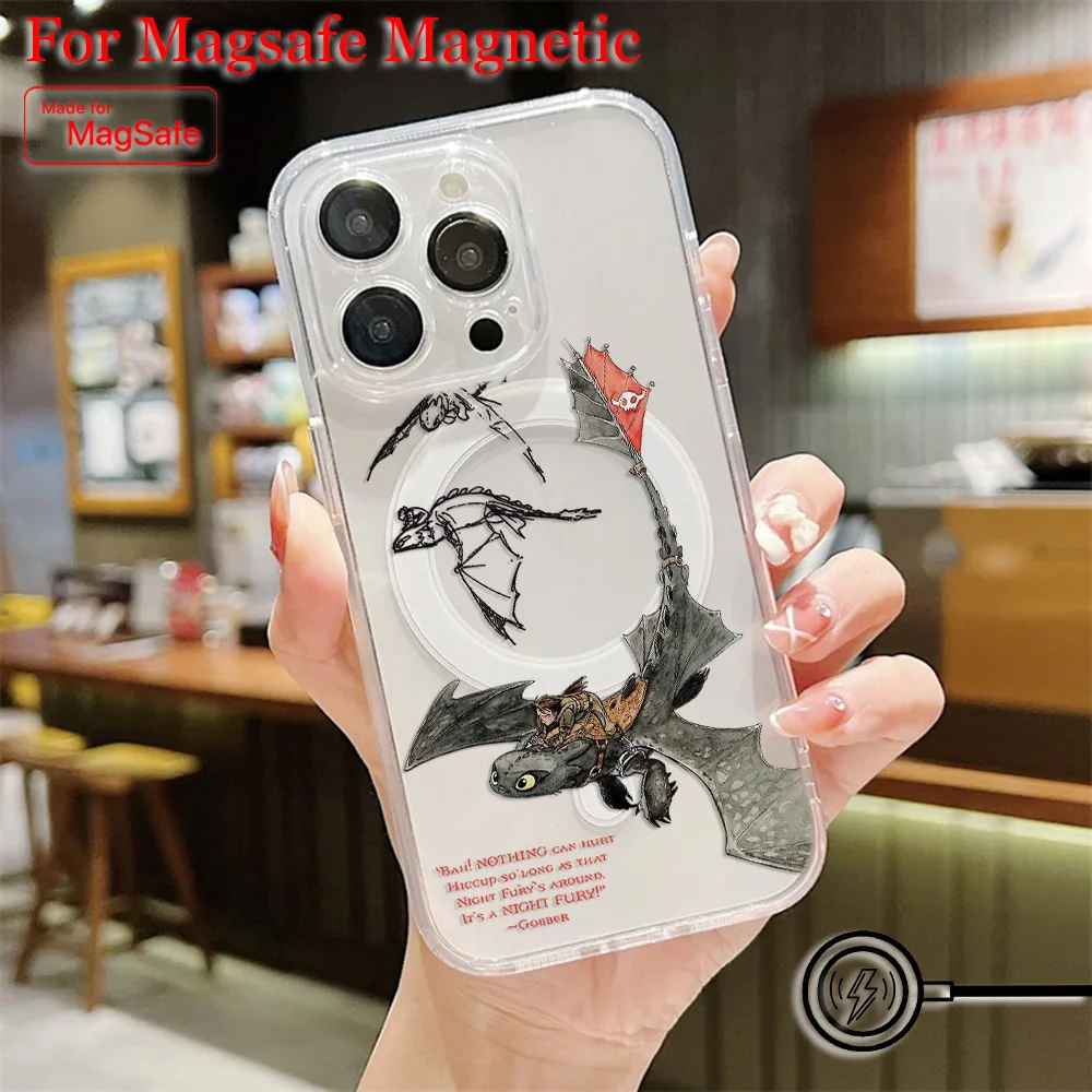 كيفية تدريب التنين الخاص بك بلا أسنان حافظة هاتف مغناطيسية آيفون 16 15 14 13 12 11 8 7 Plus Pro Max X XR XSMax غطاء لينة من البولي يوريثان #5