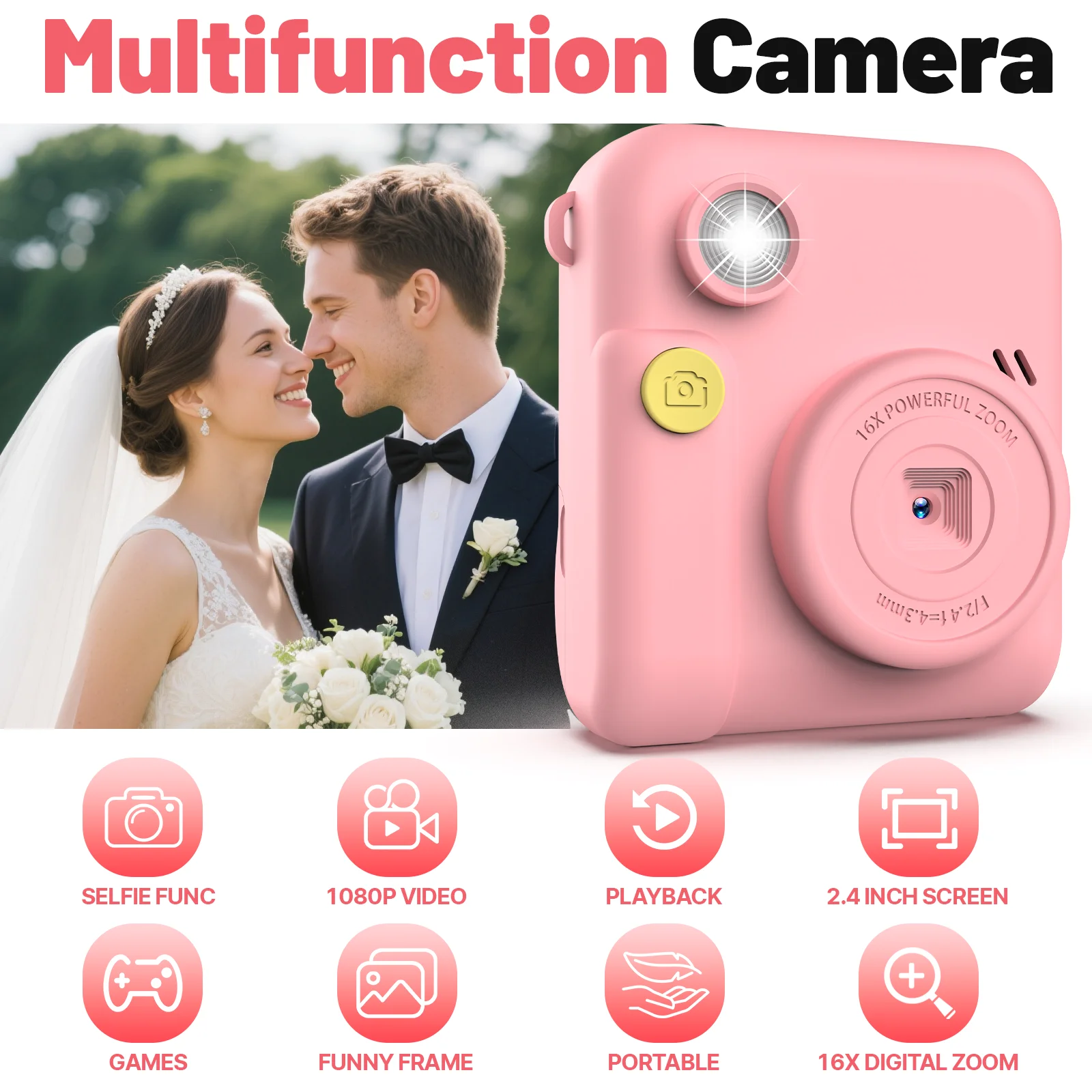Instant Print Thermal Camera,1080P HD Digital Camera,2.4