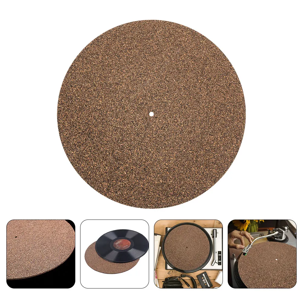 

2pcs 12 Inch Cork Vinyl Record Mats Protective Turntable Pads Anti-static Disc Shock Absorber DJ Accessories Black Rubber Pad