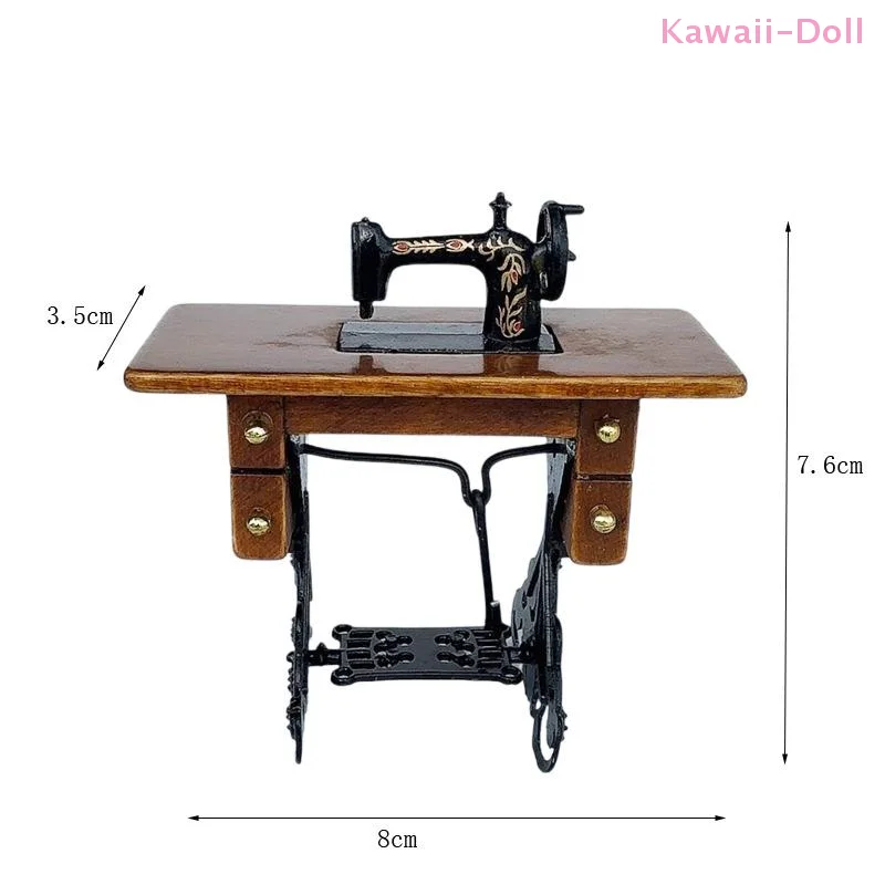 Obrázek 7: 1ks 1:12 mini simulace nábytek šicí stroj domeček pro panenky modelka miniaturní DIY příslušenství domácí dekorace