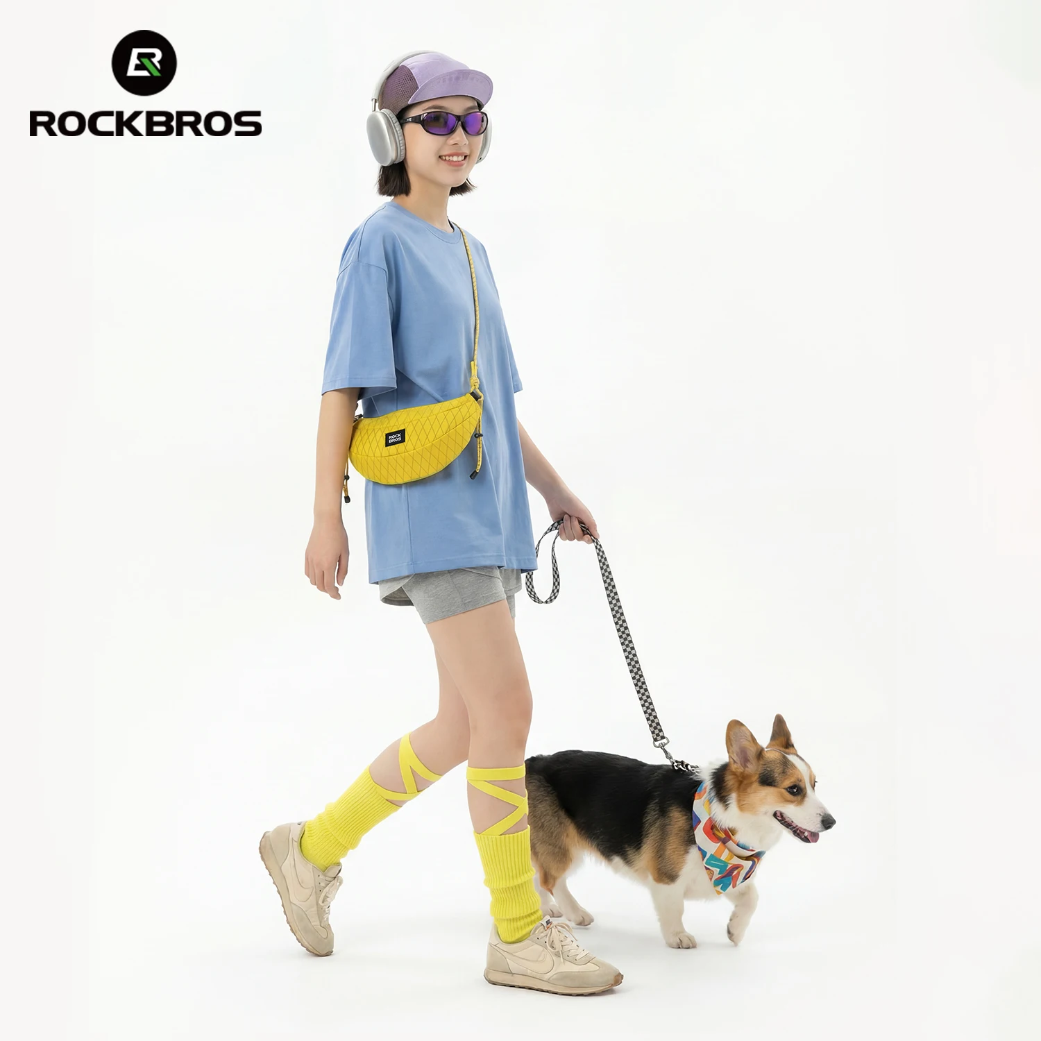 ROCKBROS Waist Half Moon Belt Bag Shoulder Bag Cycling Bag Women Travel Banana Bag for Commuting Bike Moto Fashion Portable Bag
