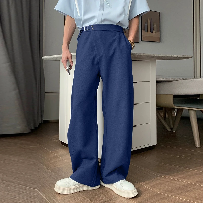 

INCERUN Men Pants Solid Color Button Joggers Loose Casual Straight Trousers Men Streetwear Fashion Leisure Male Long Pants S-5XL