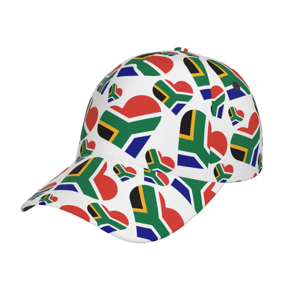 Golf hat men Baseball Cap Sports South Africa Flag Heart Casual Snapback Hat Fashion Outdoor Hip Hop Hats For Men Women Unisex