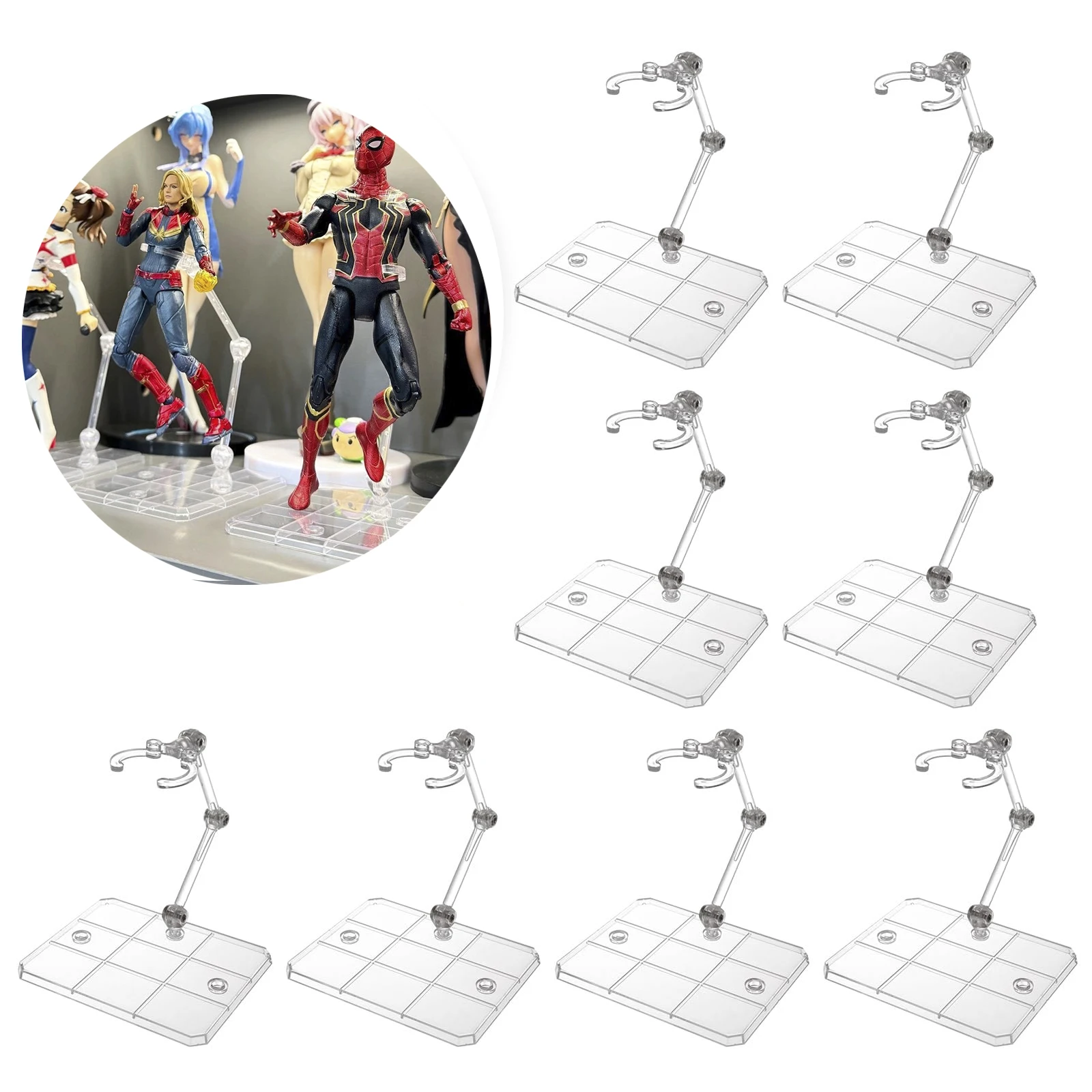 Action Figure Stand Modell Unterstützung Ständer Klare Puppe Action Basis Montage Action Figur Display Halter Basis 5/10/20 Pack