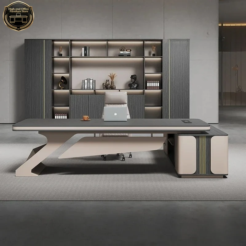 

I Light Luxury Office Desk And Chair Combination President Table Supervisor Table Simple Modern Office Furniture Large Desk