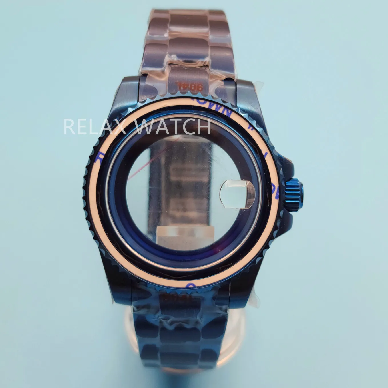 PVD Blue NH35 Case parti dell'orologio in vetro zaffiro per SUB GMT NH36 movimento automatico 28.5mm quadrante accessori per orologi sostituzioni