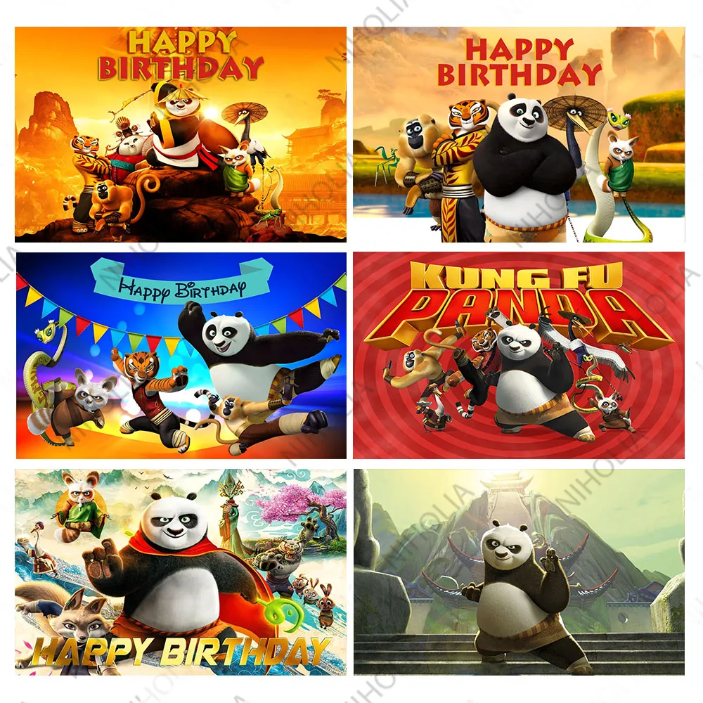 

MINISO Kung Fu Panda Photo Backdrop Kids Birthday Party Banner Baby Shower Home Room Decoration Photography Background